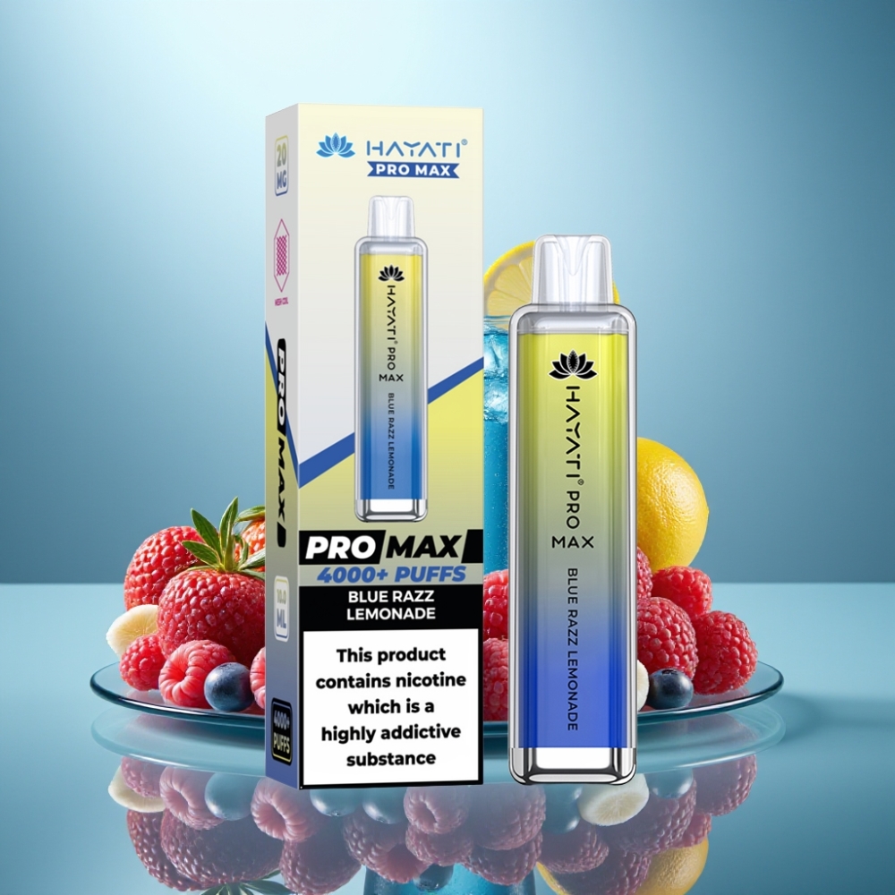 Hayati Pro Max 4000 Puffs Disposable Vape Blue Razz Lemonade 1400mAh 2ml TPD