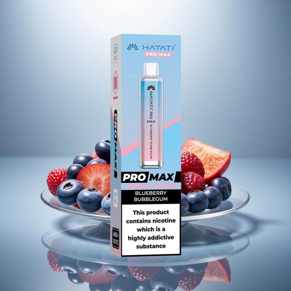 Hayati Pro Max 4000 Puffs Disposable Vape Blueberry Bubblegum 1400mAh 2ml 10ml