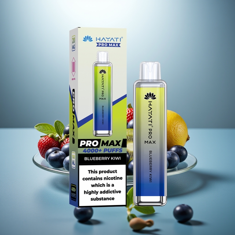 Hayati Pro Max 4000 Puffs Disposable Vape Blueberry Kiwi 1400mAh 2ml/10ml Rechargeable