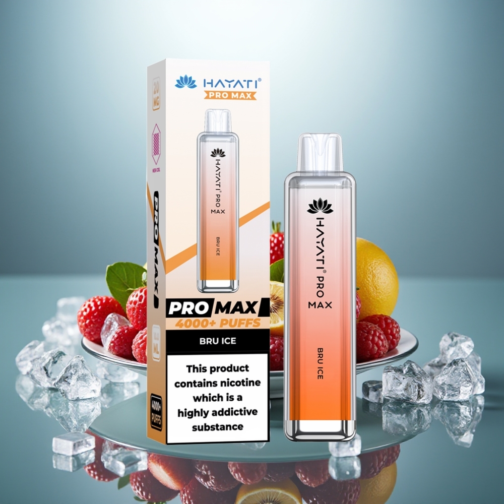 Hayati Pro Max 4000 Puffs Disposable Vape Bru Ice 1400mAh 2-5% Nicotine Dual Mesh