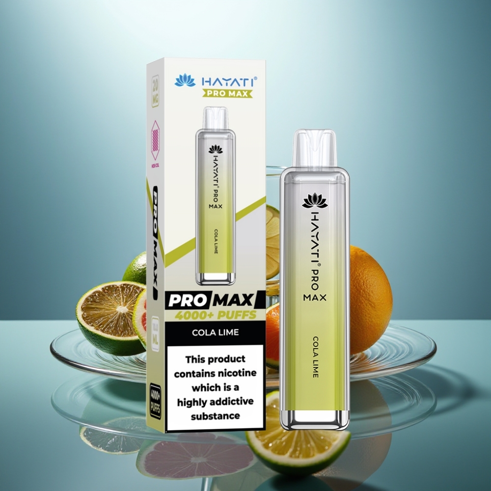 Hayati Pro Max 4000 Puffs Disposable Vape Cola Lime 1400mAh Dual Mesh Coil