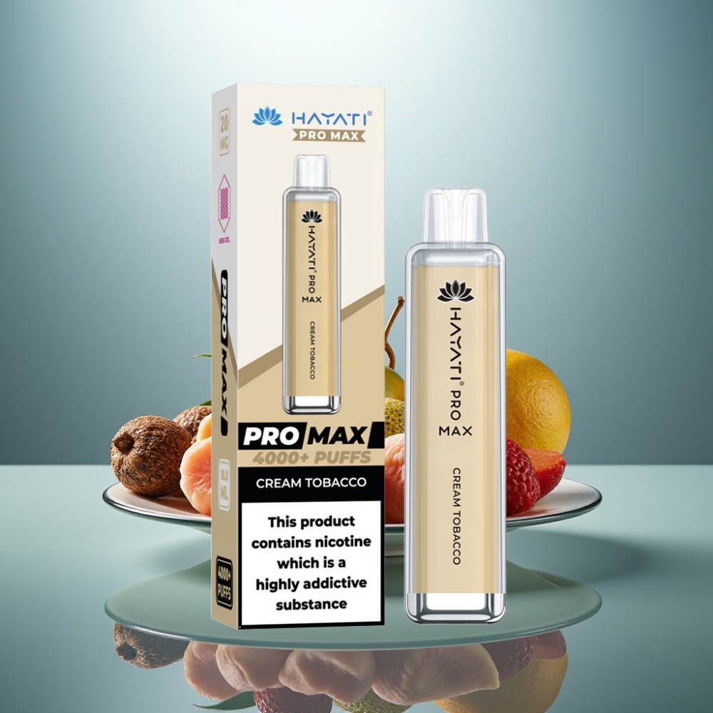 Hayati Pro Max 4000 Puffs Disposable Vape Cream Tobacco 1400mAh Rechargeable