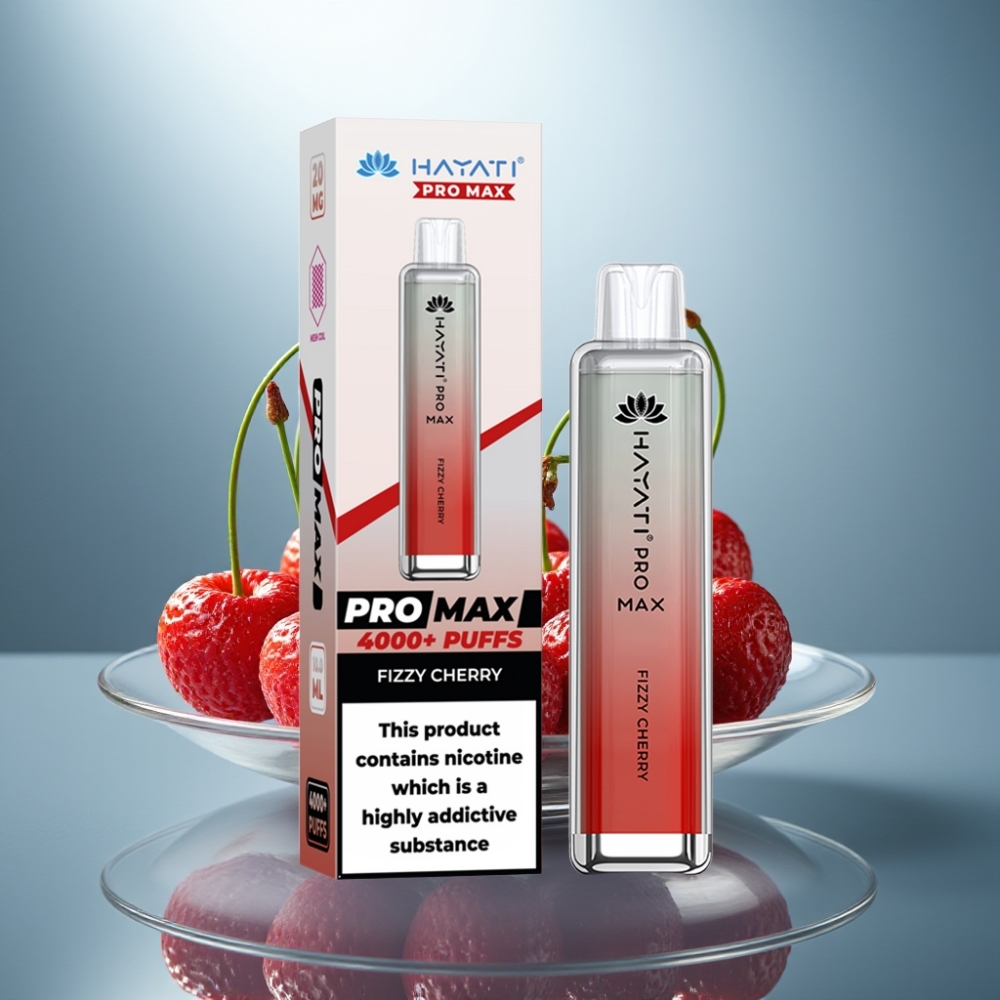 Hayati Pro Max 4000 Puffs Disposable Vape Fizzy Cherry 1400mAh 2mL Dual Mesh