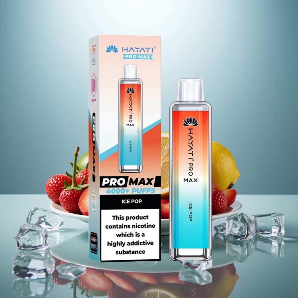 Hayati Pro Max 4000 Puffs Disposable Vape Ice Pop 1400mAh Dual Mesh Coil Rechargeable