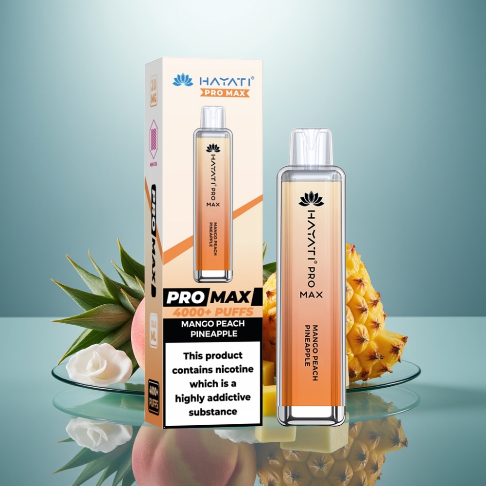 Hayati Pro Max 4000 Puffs Disposable Vape Mango Peach Pineapple 1400mAh 2ml TPD