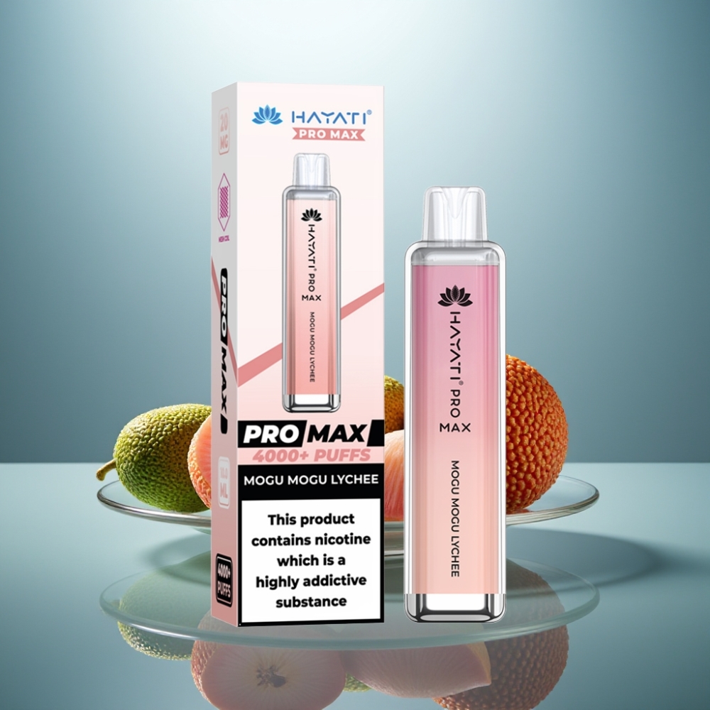 Hayati Pro Max 4000 Puffs Disposable Vape Mogu Mogu Lychee 1400mAh Dual Mesh Coil