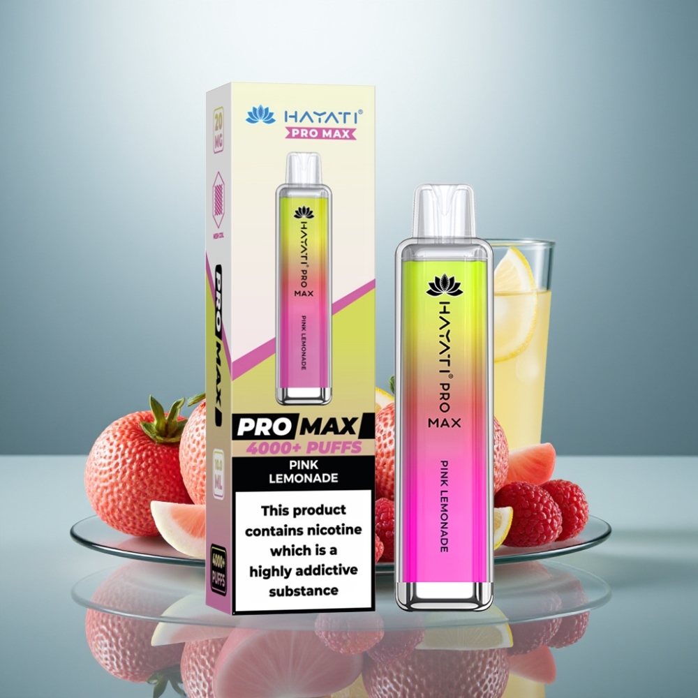 Hayati Pro Max 4000 Puffs Disposable Vape Pink Lemonade 1400mAh Dual 1.1 Ohm Mesh