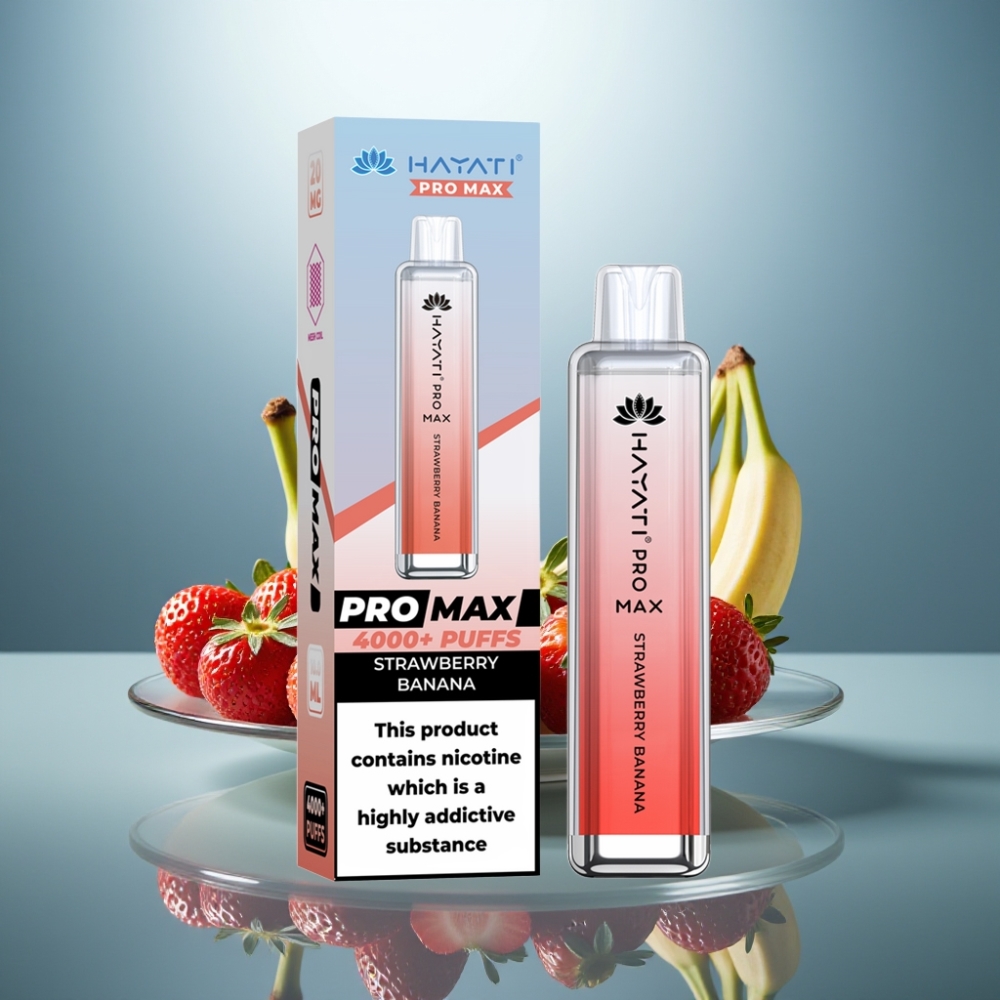 Hayati Pro Max 4000 Puffs Disposable Vape Strawberry Banana 1400mAh 2ml TPD