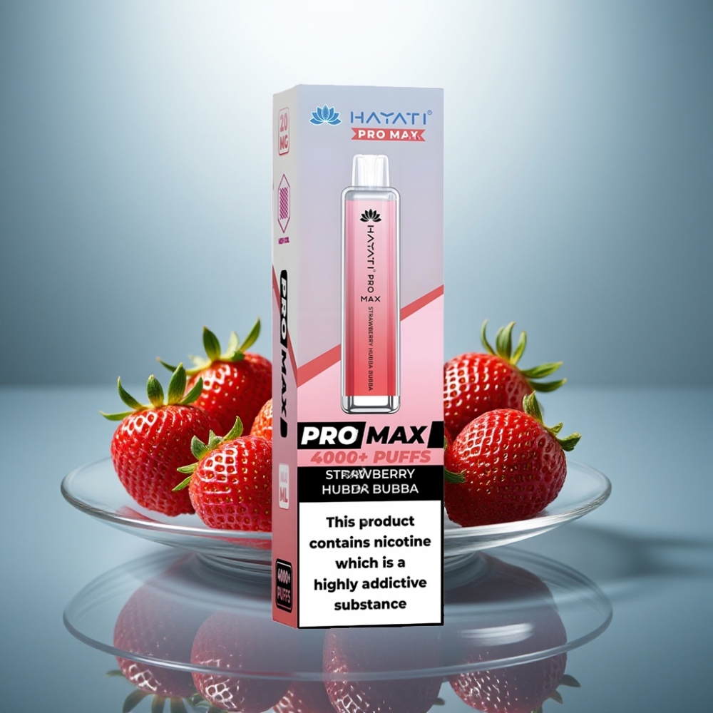 Hayati Pro Max 4000 Puffs Disposable Vape Strawberry Hubba Bubba 1400mAh 2ml TPD