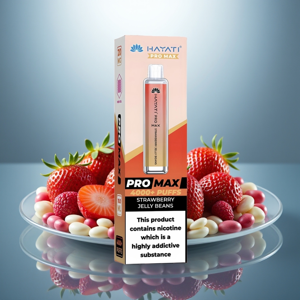 Hayati Pro Max 4000 Puffs Disposable Vape Strawberry Jelly Beans 2ml 1400mAh Rechargeable