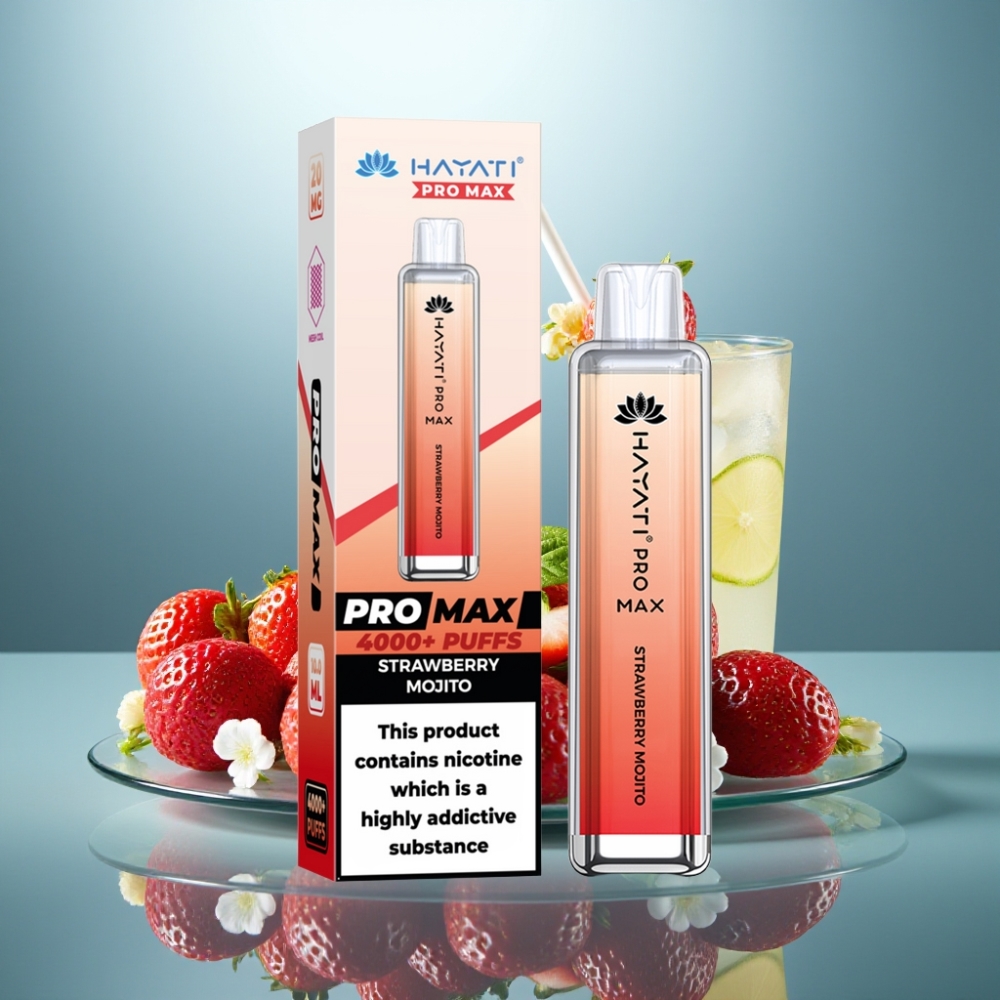 Hayati Pro Max 4000 Puffs Disposable Vape Strawberry Mojito 2% 5% 1400mAh Rechargeable