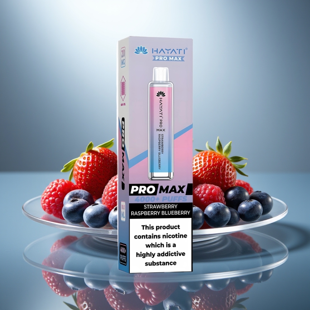 Hayati Pro Max 4000 Puffs Disposable Vape Strawberry Raspberry Blueberry 1400mAh 2ml TPD