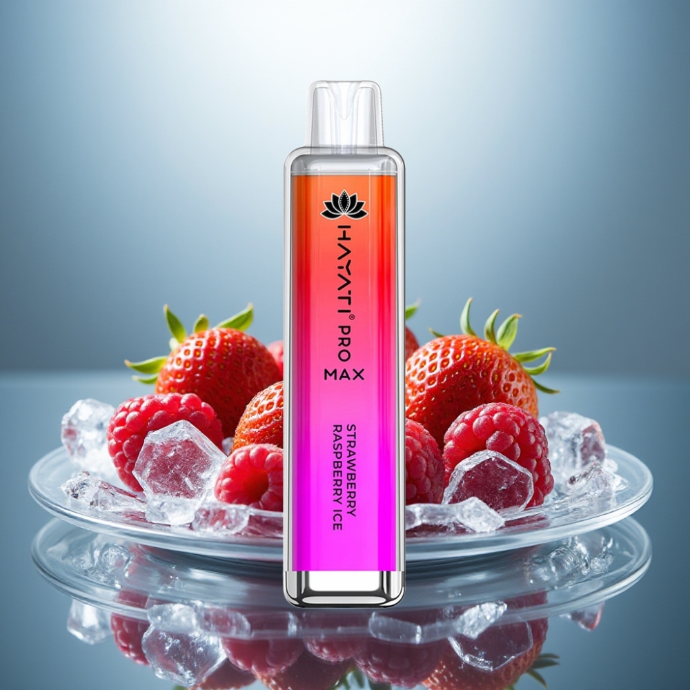Hayati Pro Max 4000 Puffs Disposable Vape Strawberry Raspberry Ice 1400mAh Dual Coil Rechargeable