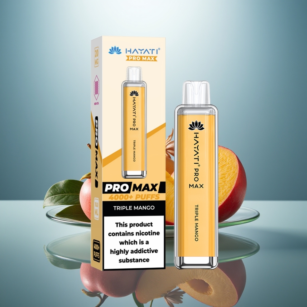Hayati Pro Max 4000 Puffs Disposable Vape Triple Mango 1400mAh Dual Mesh Coil