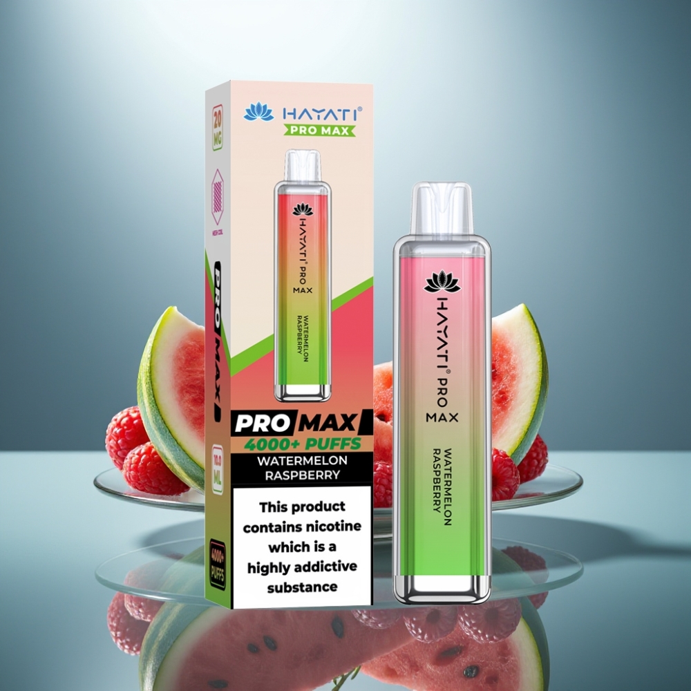 Hayati Pro Max 4000 Puffs Disposable Vape Watermelon Raspberry 1400mAh 2ml