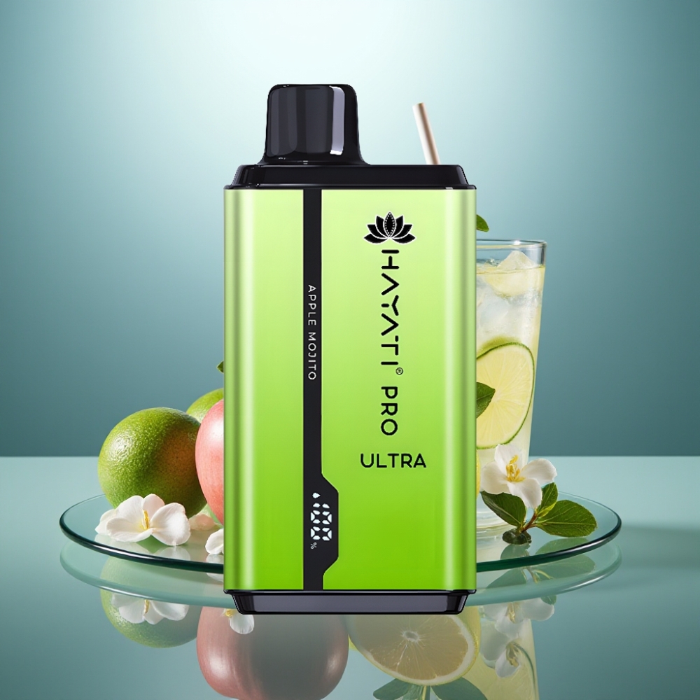 Hayati Pro Ultra 15000 Puffs 850mAh 2×12ml 2% Apple Mojito