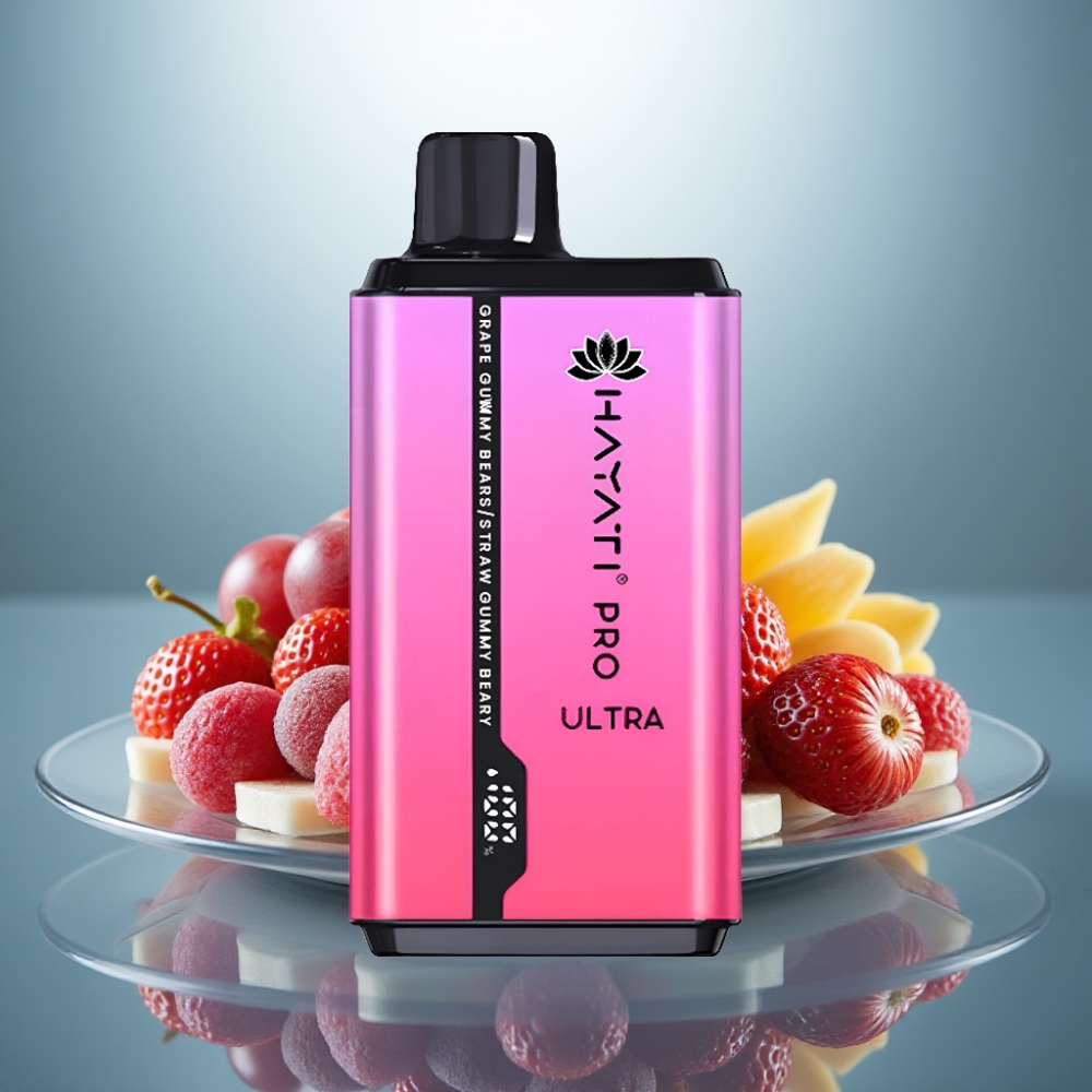 Hayati Pro Ultra 15000 Puffs 850mAh 2×12ml 2% Grape Gummy Bear Strawberry Gummy Bear