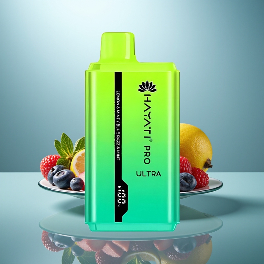 Hayati Pro Ultra 15000 Puffs 850mAh 2×12ml 2% Lemon & Mint Blue Razz & Mint
