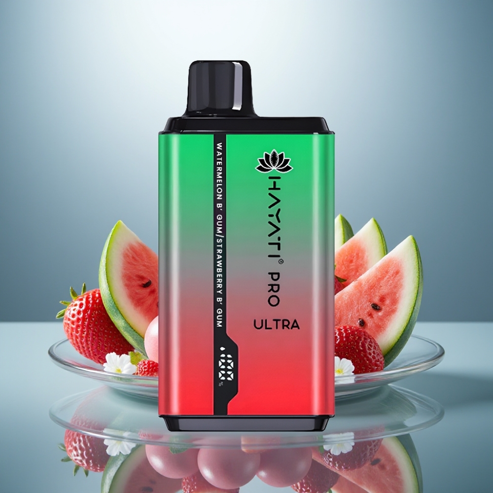 Hayati Pro Ultra 15000 Puffs 850mAh 2×12ml 2% Watermelon Bubblegum Strawberry Bubblegum