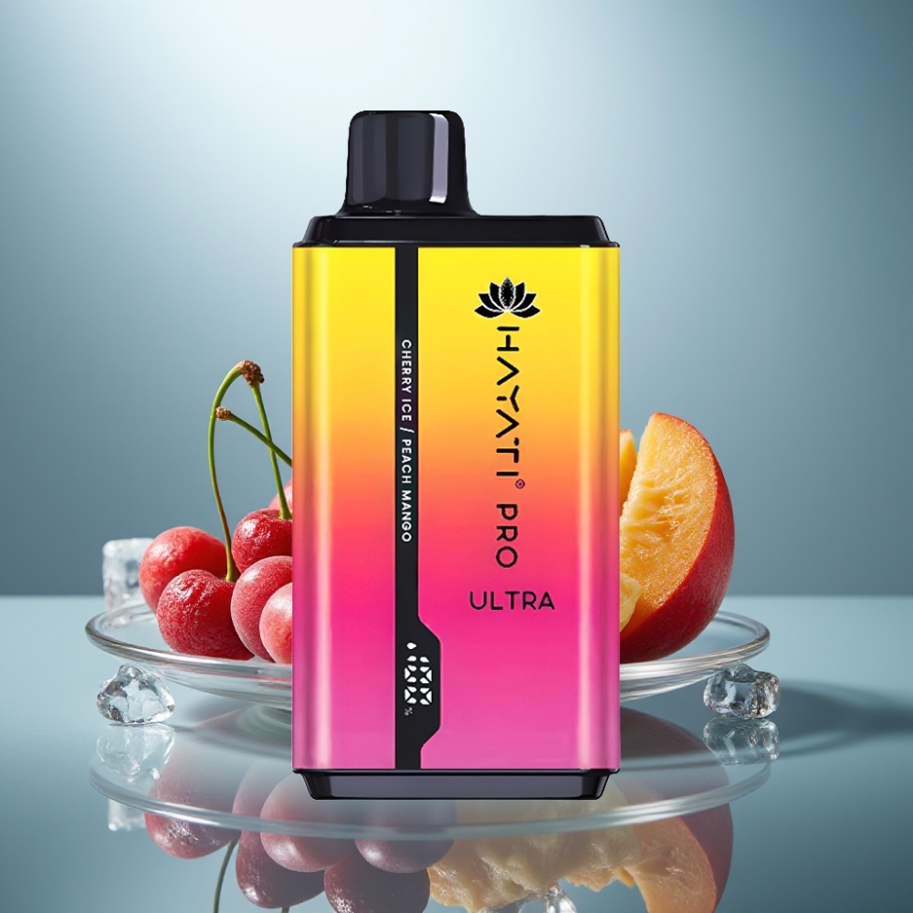 Hayati Pro Ultra 15000 Puffs Cherry Ice Peach Mango 2×12ml 2% 49 Flavors