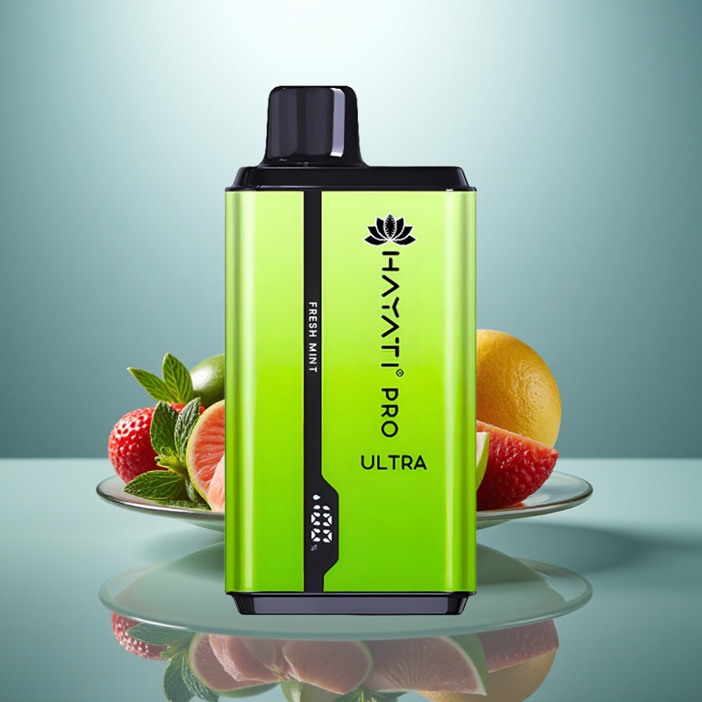 Hayati Pro Ultra 15000 Puffs Fresh Mint 2×12ml 2% 49 Flavors 850mAh