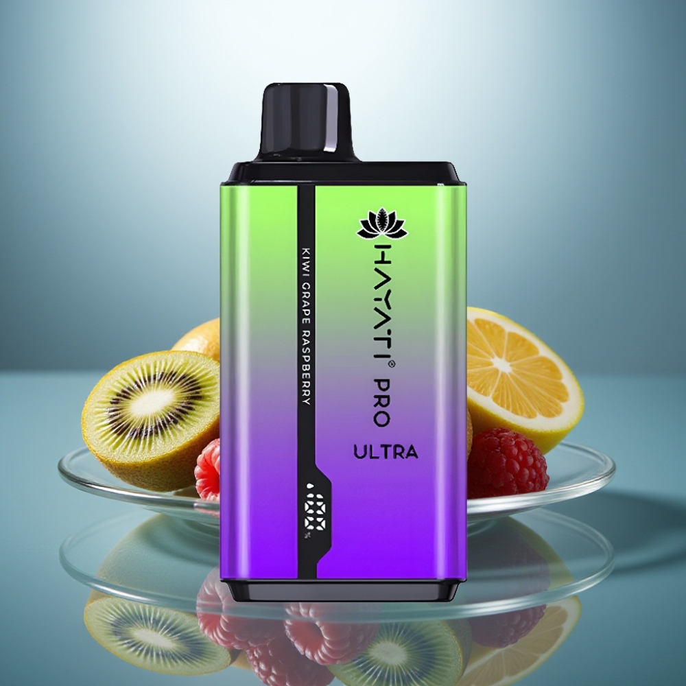 Hayati Pro Ultra 15000 Puffs Kiwi Grape Raspberry 2×12ml 2% 49 Flavors