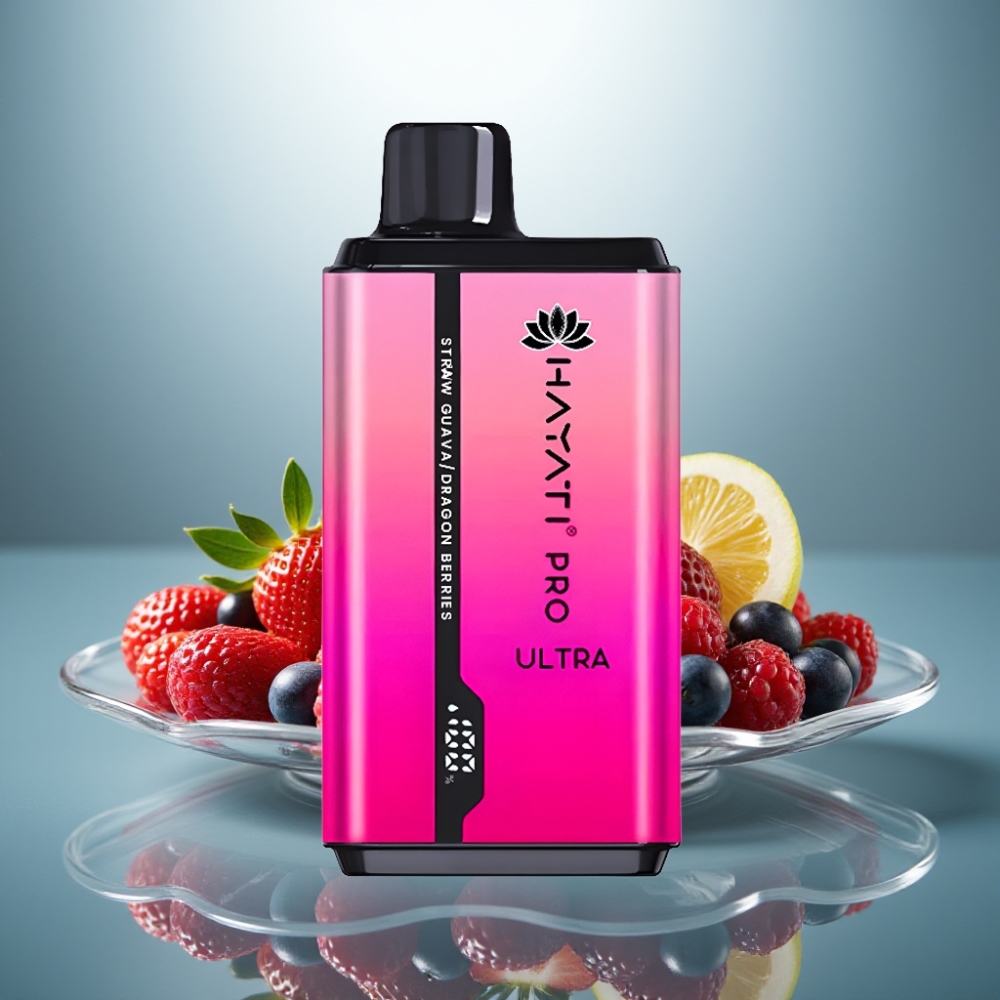 Hayati Pro Ultra 15000 Puffs Strawberry Guava Dragon Berries 2×12ml 2% 49 Flavors