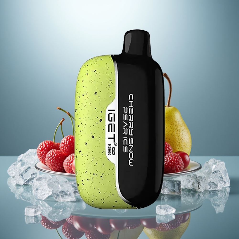 IGET Moon K5000 Puffs Disposable Vape Cherry Snow Pear Ice – 5000 Puffs, 1.35 Ohm Mesh Coil