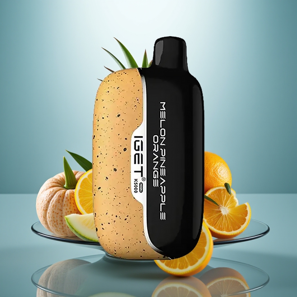 IGET Moon K5000 Puffs Disposable Vape Melon Pineapple Orange - 5000 Puffs, 1.35 Ohm Mesh Coil