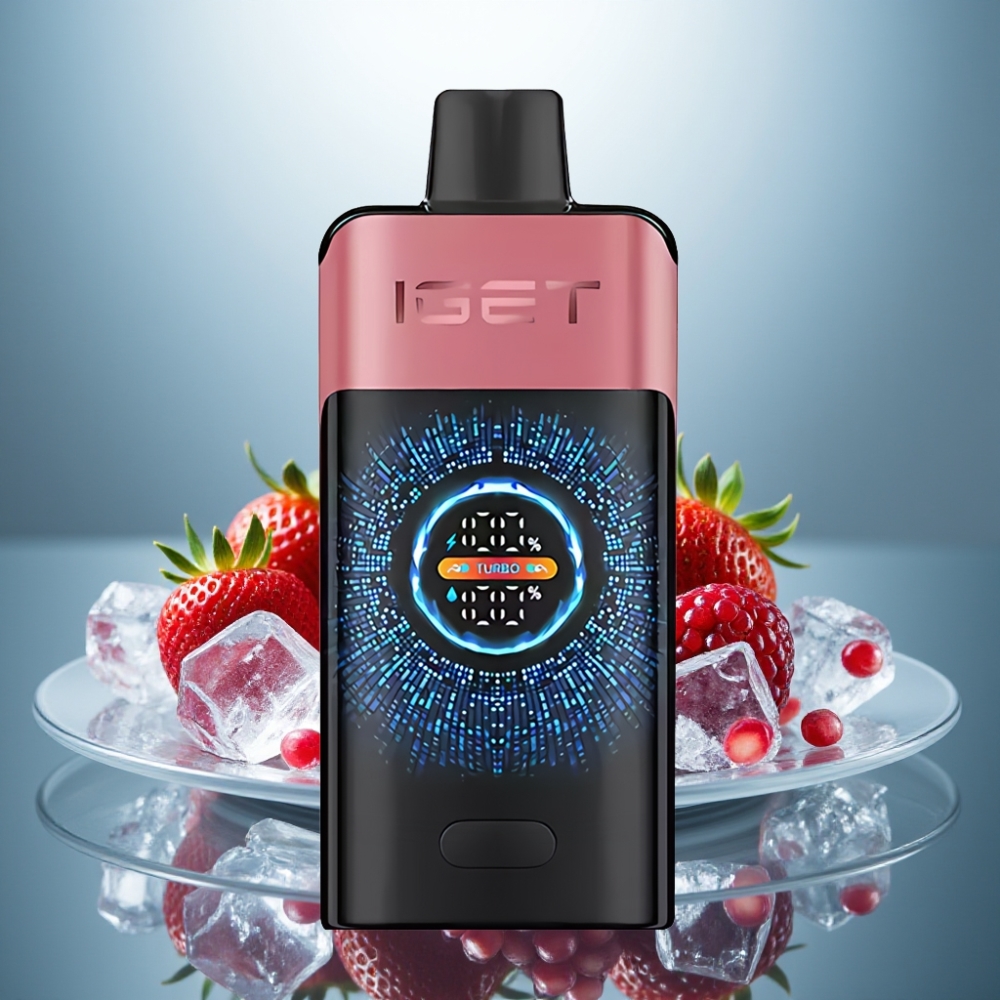 IGET ONE 12000 Puffs Disposable Vape Strawberry Pomegranate Ice - 2700mAh, 0.6ohm, Dual Mesh Coil