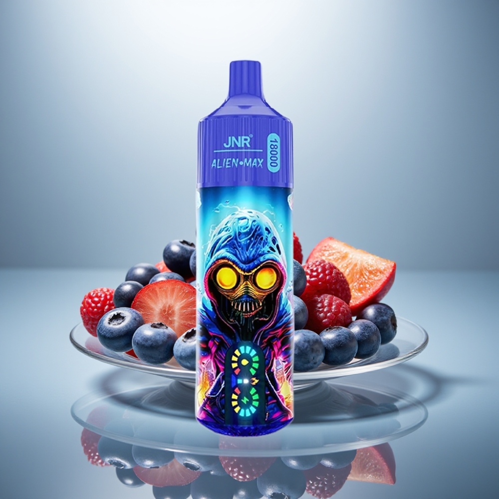 JNR Alien Max 18000 Puffs Blueberry Bubblegum LED Display Dual Mesh 28ml