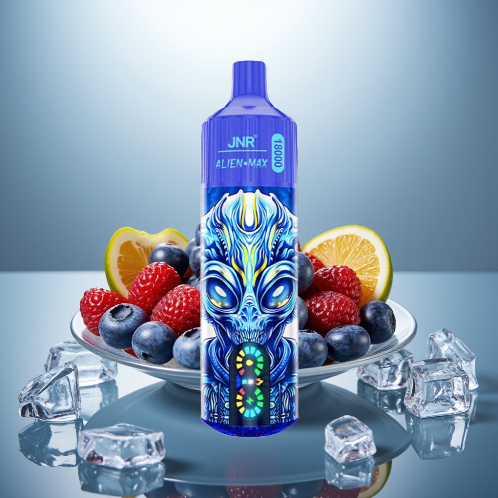 JNR Alien Max 18000 Puffs Blueberry On Ice LED Display Dual Mesh 28ml 850mAh