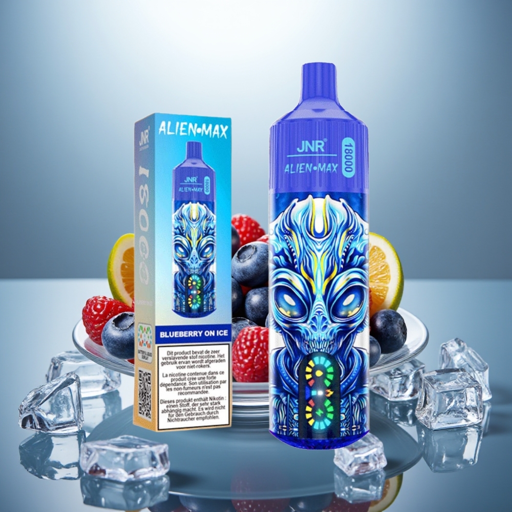 JNR Alien Max 18000 Puffs Blueberry On Ice LED Display Dual Mesh 28ml 850mAh