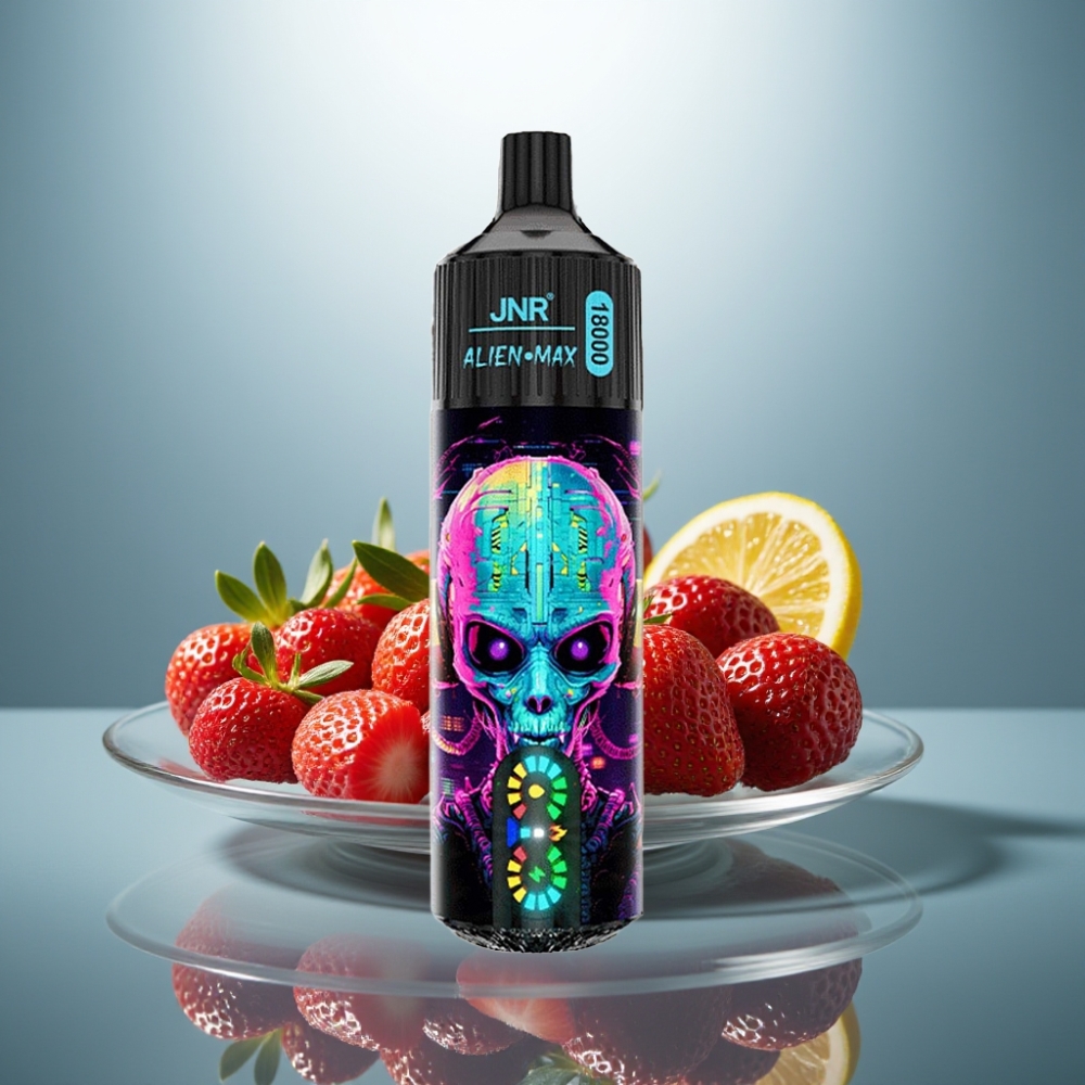 JNR Alien Max 18000 Puffs Disposable Vape Hubba Bubba Strawberry Smart LED Dual Mesh 28ml