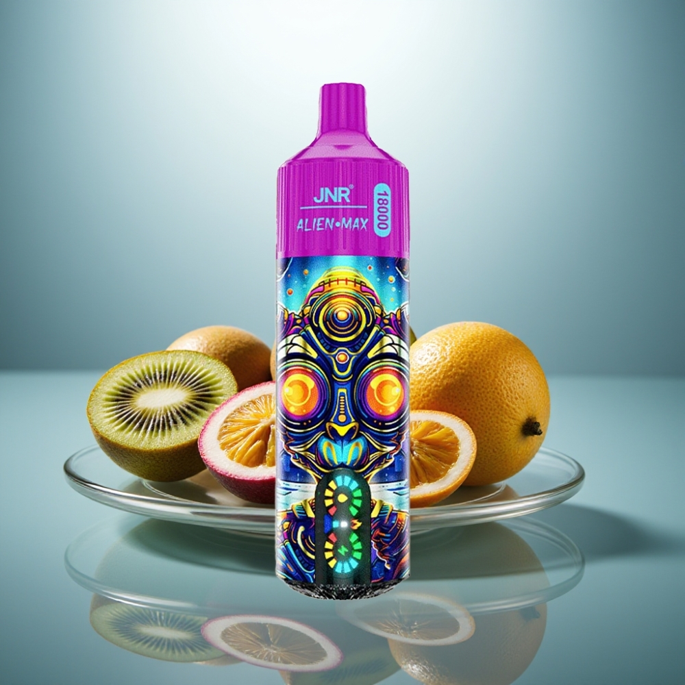 JNR Alien Max 18000 Puffs Kiwi Passion Fruit Guava LED Display Dual Mesh 28ml