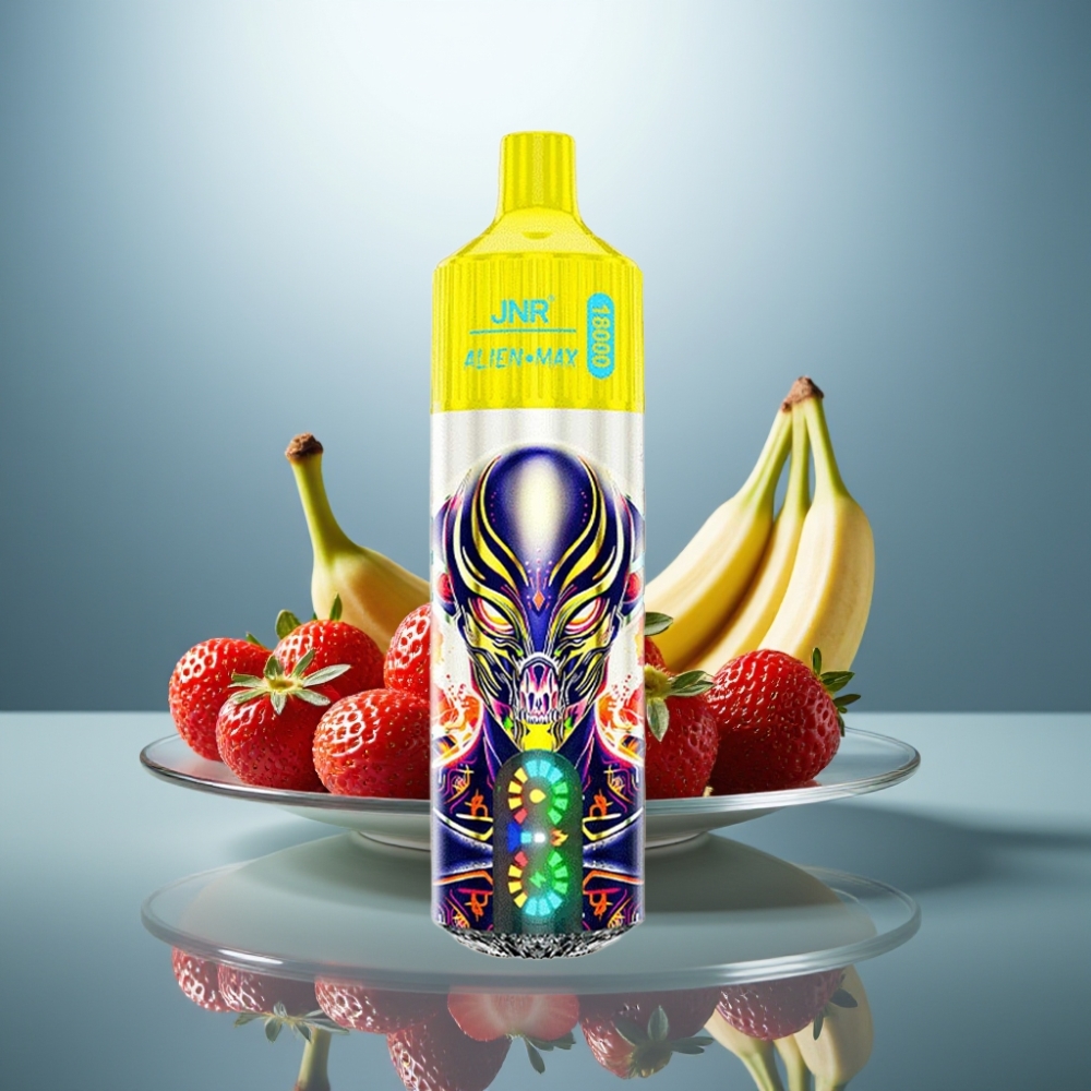 JNR Alien Max 18000 Puffs Strawberry Banana Smart LED Dual Mesh 28ml Type-C