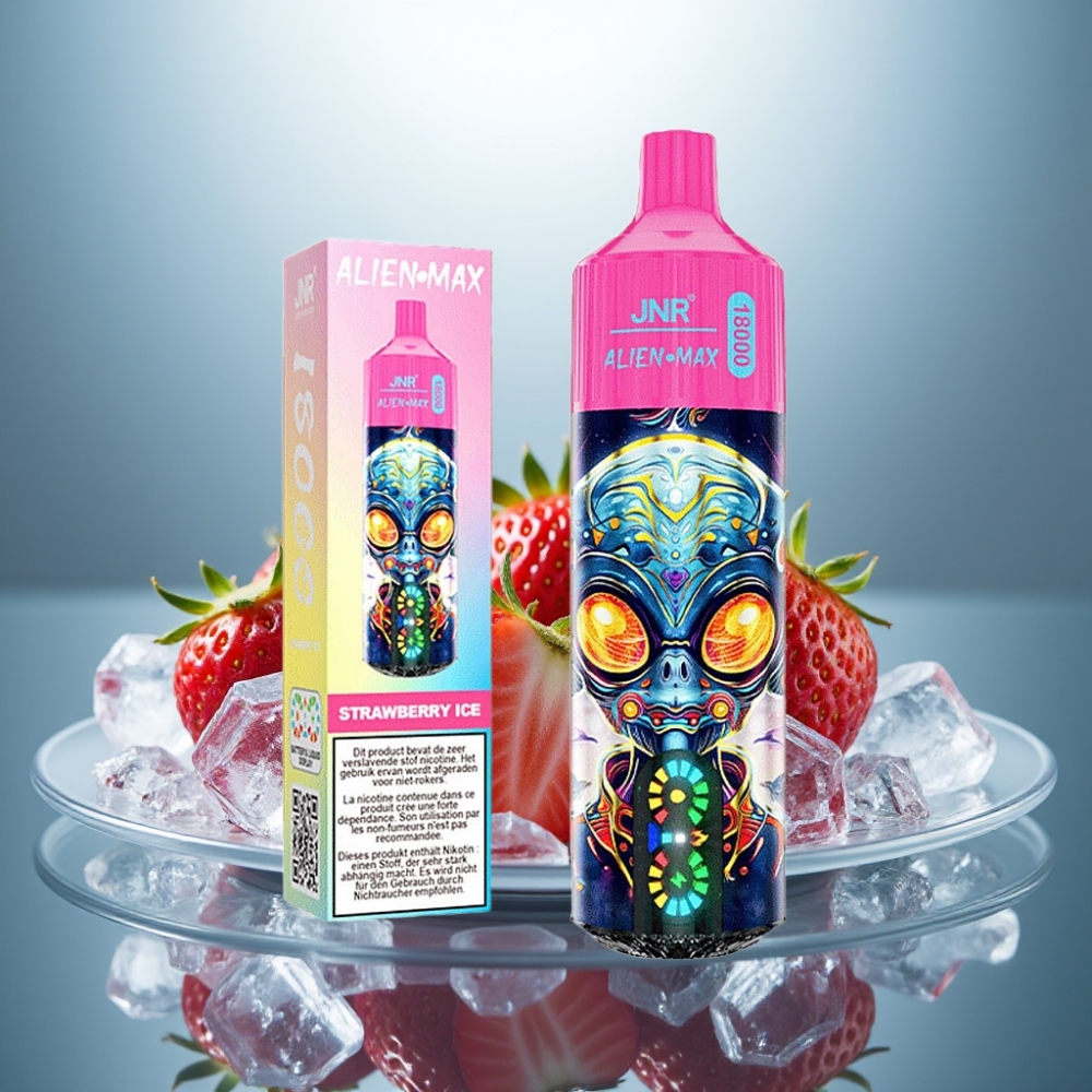 JNR Alien Max 18000 Puffs Strawberry Ice Smart LED Dual Mesh 28ml Type-C