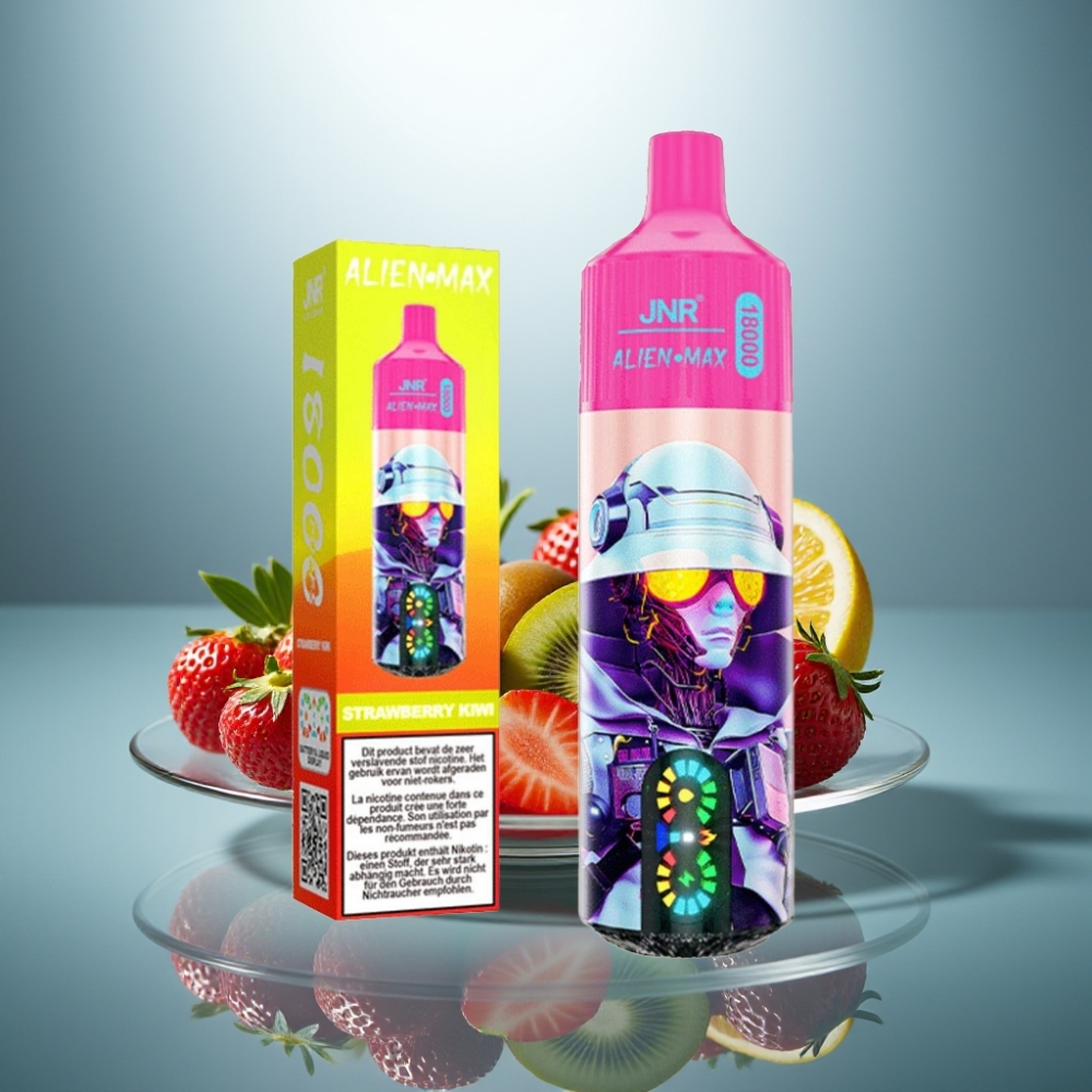 JNR Alien Max 18000 Puffs Strawberry Kiwi 28ml Dual Mesh 850mAh Type-C