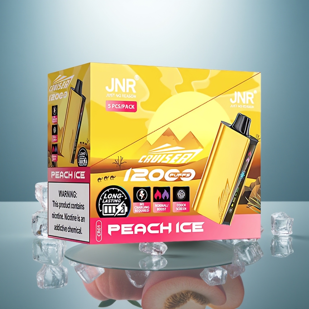 JNR Cruiser 12000 Puffs Peach Ice 25ml 3500mAh Dual Mesh 50mg