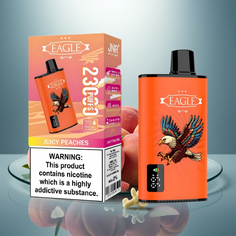 JNR EAGLE Smart 23000 Puffs Digital Screen 1.0ohm Mesh 25ml Juicy Peaches