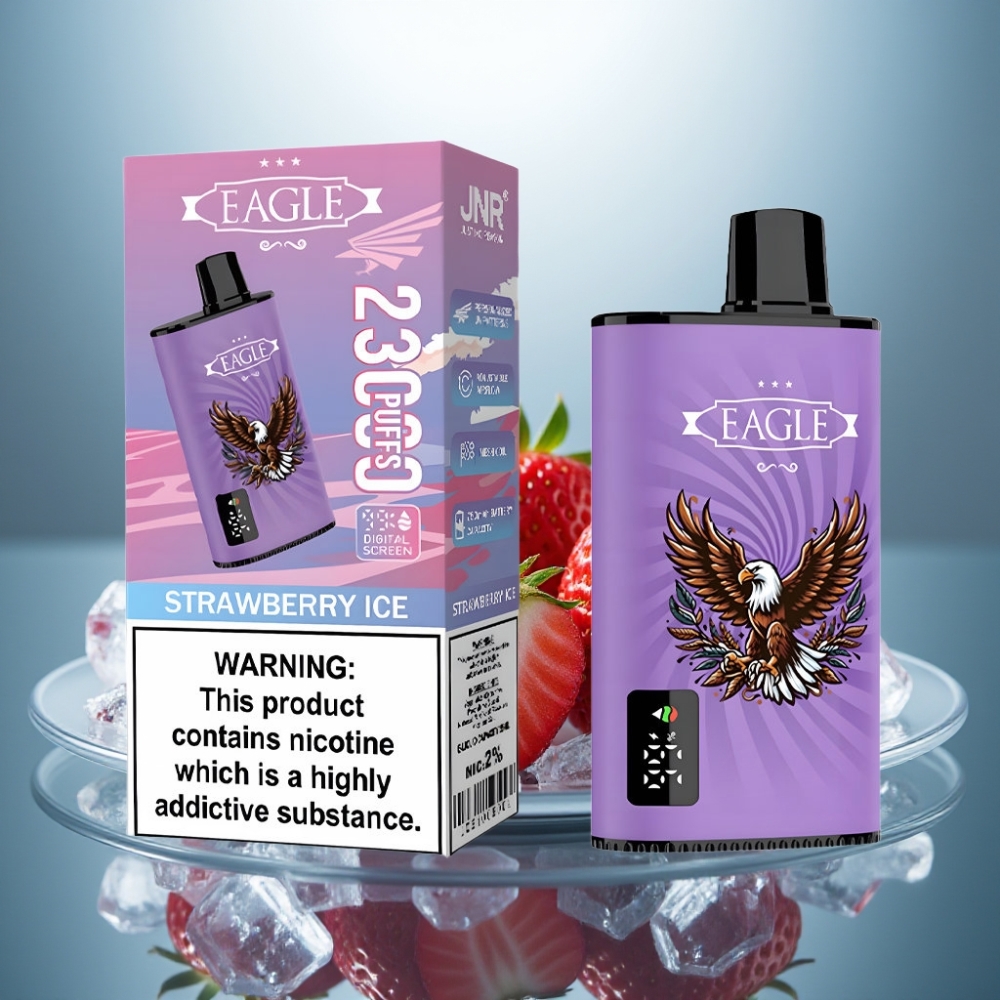 JNR EAGLE Smart 23000 Puffs Disposable Vape Strawberry Ice 25ml 2% Digital Screen