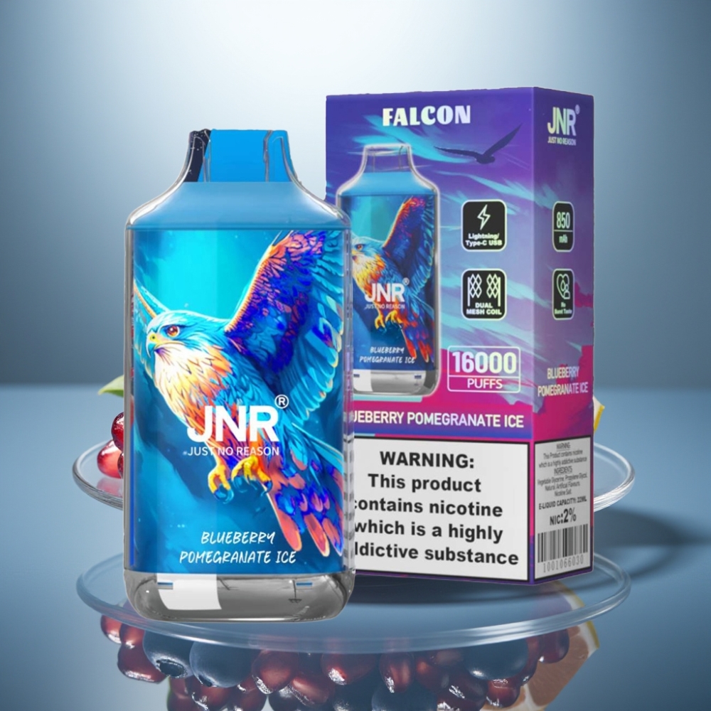 JNR Falcon 16000 Puffs Blueberry Pomegranate Ice 850mAh 22ml Dual Mesh