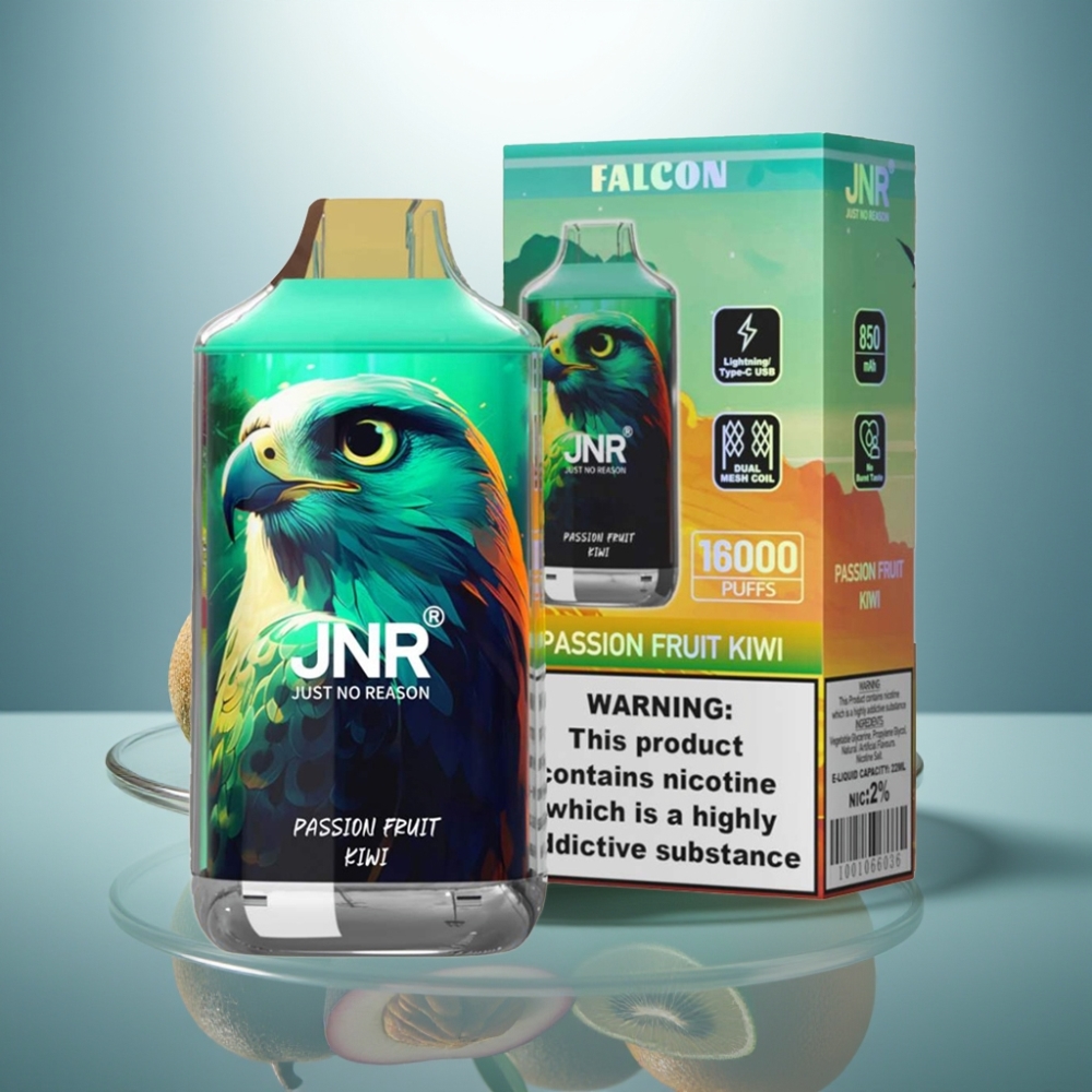 JNR Falcon 16000 Puffs Passion Fruit Kiwi 850mAh 22ml Dual Mesh Coil