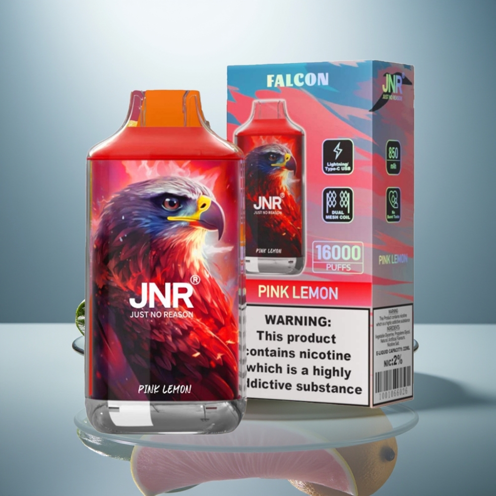 JNR Falcon 16000 Puffs Pink Lemon 850mAh 22ml Dual Mesh Coil