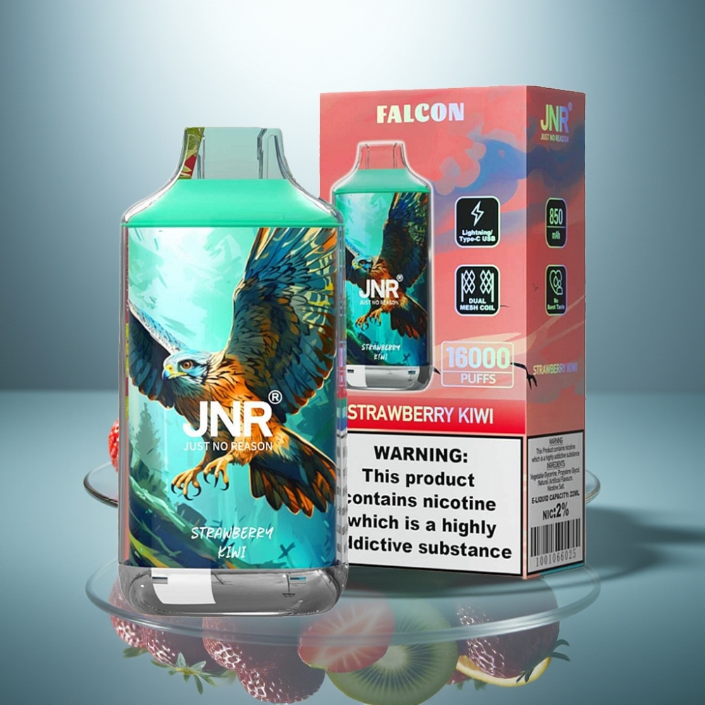 JNR Falcon 16000 Puffs Strawberry Kiwi 850mAh 22ml Dual Mesh Coil