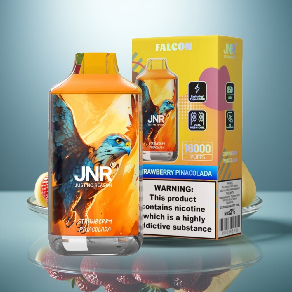 JNR Falcon 16000 Puffs Strawberry Pina Colada 850mAh 22ml Dual Mesh Coil