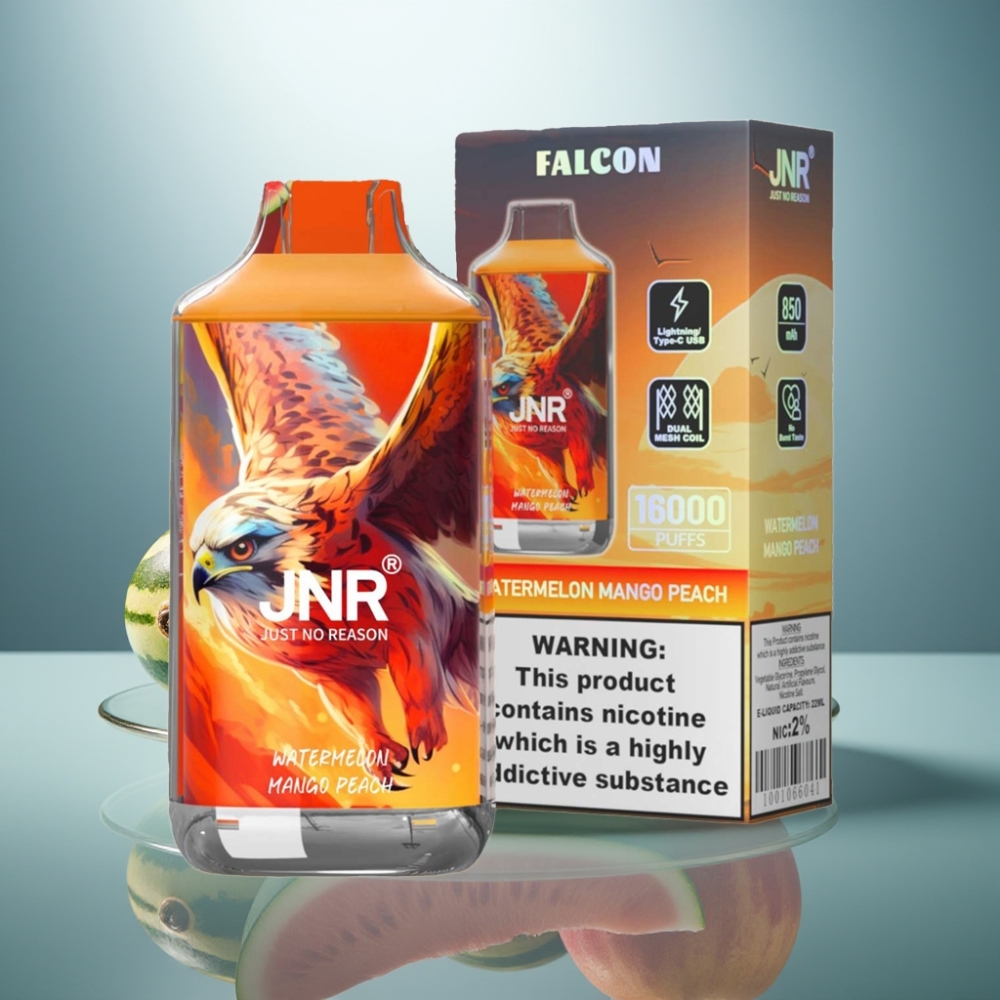 JNR Falcon 16000 Puffs Watermelon Mango Peach 850mAh 22ml Dual Mesh Coil