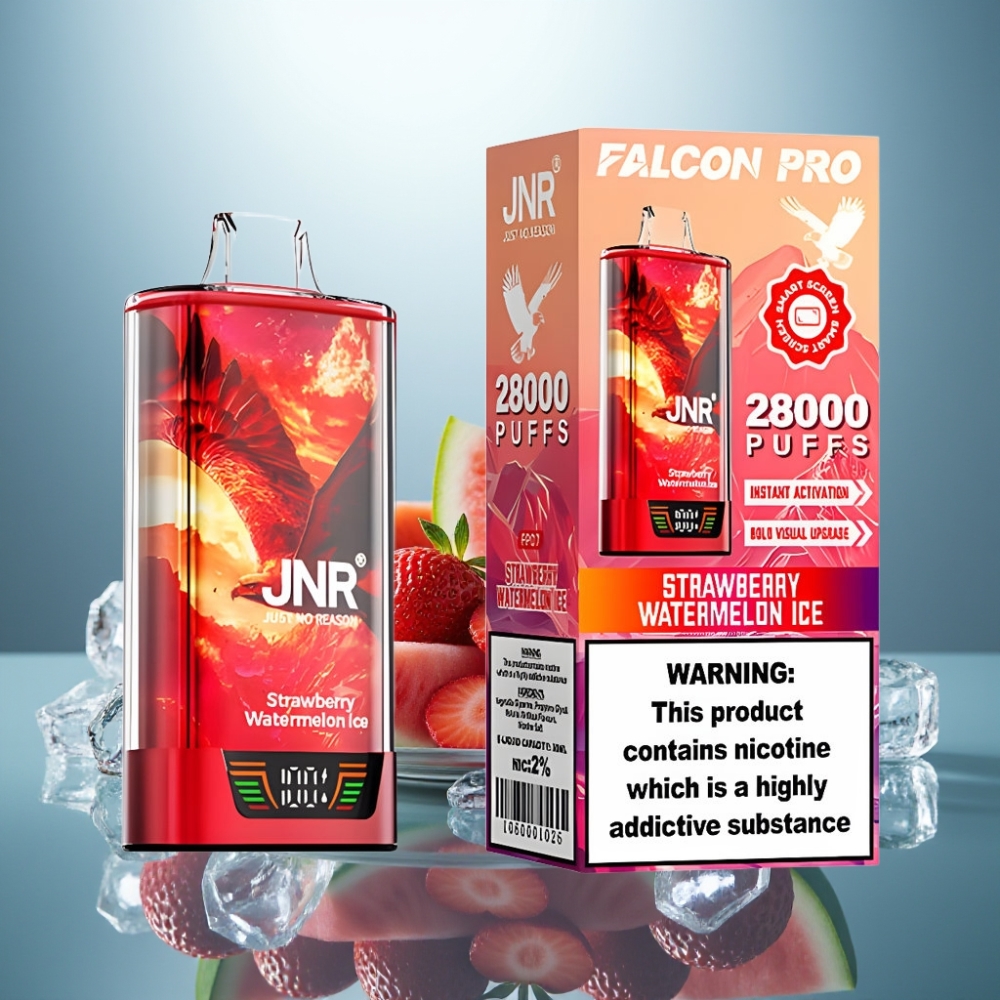 JNR Falcon Pro 28000 30ml 950mAh 5% Smart Display Dual Mesh Strawberry Watermelon Ice
