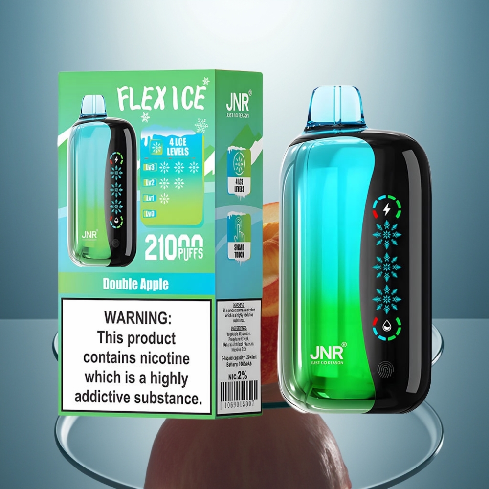 JNR Flex Ice 21000 Puffs Disposable Vape Double Apple 26ml 1000mAh Ice Adjustable