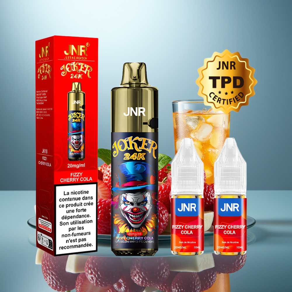 JNR Joker 24K Puffs 2+10ml Refillable 800mAh Type-C Fizzy Cherry Cola